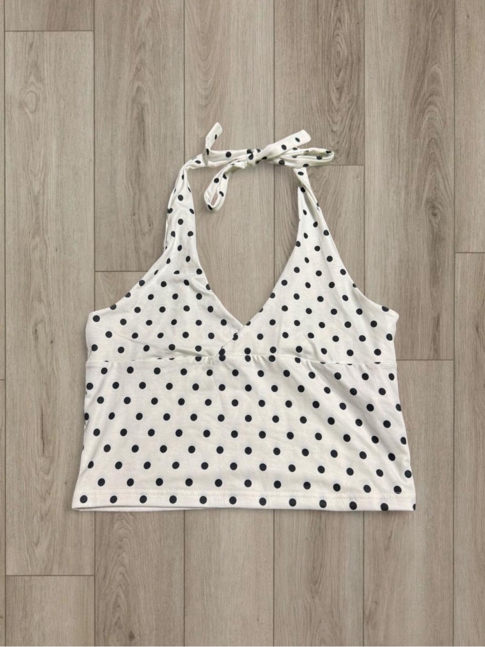 White Polka Dot Halter Camisole